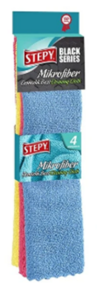 STEPY MİCROFİBER 4'LÜ TEMİZLİK BEZİ BLACK